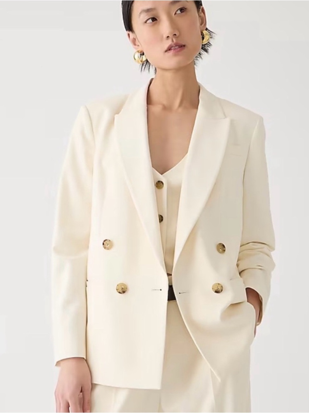 NWT J.Crew Relaxed Double-Breasted Blazer in Twill